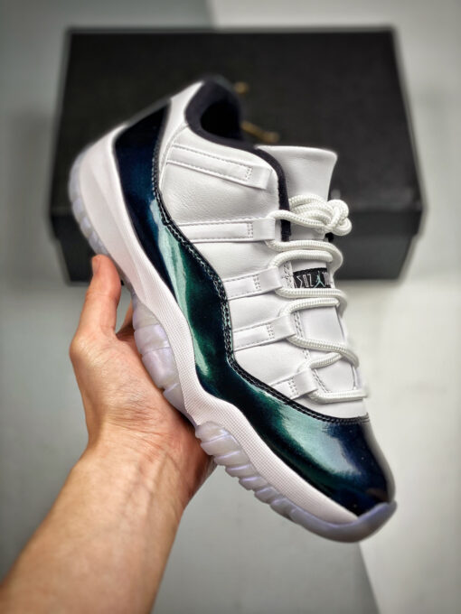 Air Jordan 11 Low ” Easter” White/Emerald Rise-Black 528895-145