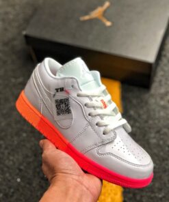 Air Jordan 1 Low GS White/Bright Crimson-Bright Mango-White