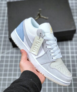 Air Jordan 1 Low ‘Paris’ White/Sky Grey-Football Grey