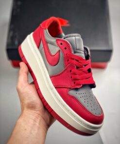 Air Jordan 1 Low Elevate ” UNLV” Medium Grey/White-Varsity Red
