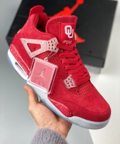 Air Jordan 4 Oklahoma Sooners PE Red Suede