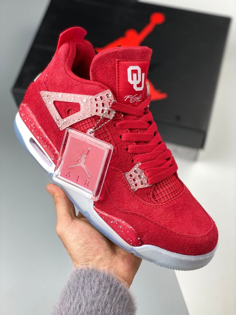 Air Jordan 4 Oklahoma Sooners PE Red Suede