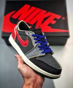 Air Jordan 1 Low OG EX Black/Dark Smoke Grey-Red
