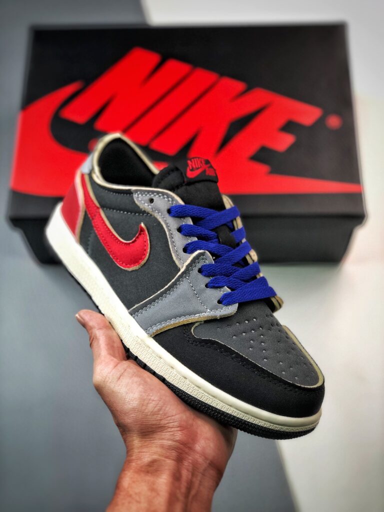 Air Jordan 1 Low OG EX Black/Dark Smoke Grey-Red
