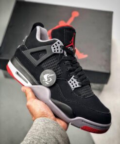 Air Jordan 4 ” Bred 2019″ Black/Cement Grey-Summit White-Fire Red