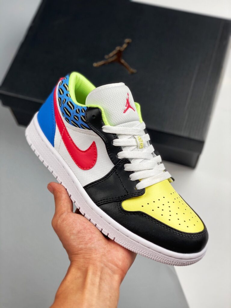 Air Jordan 1 Low Black/Light Fusion Red-White-Coast