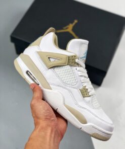 Air Jordan 4 ” Linen” White/Boarder Blue-Light Sand