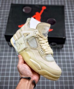 Off-White x Air Jordan 4 SP Sail/Muslin-White-Black
