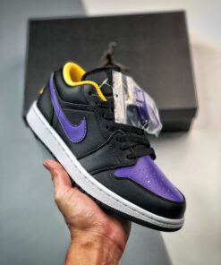 Air Jordan 1 Low Black/Dark Concord-Taxi 553558-075