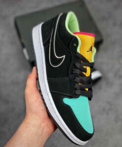 Air Jordan 1 Low Black/Aurora Green/Laser Orange