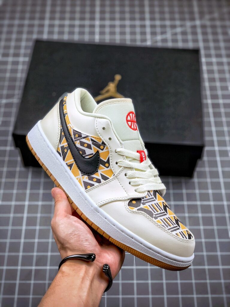 Air Jordan 1 Low ” Quai 54″ Sail/Team Orange-Baroque Brown
