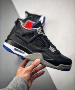 Air Jordan 4 ” Motorsport Away” Black/Game Royal-Matte Silver-White