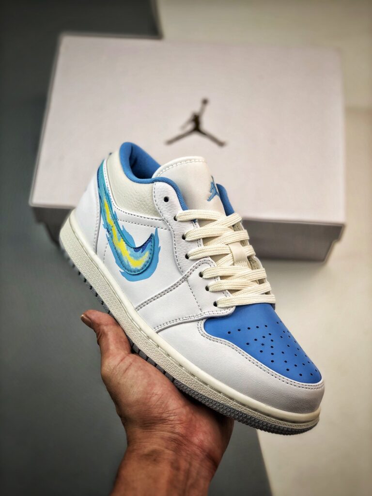 Air Jordan 1 Low ” Born To Fly” Sail/University Blue