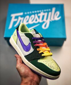 Air Jordan 1 Low “Doernbecher” Gorge Green/Court Purple-White-Barely Volt