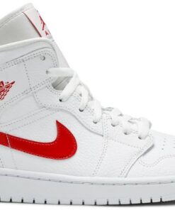 Air Jordan 1 Mid 'White University Red' BQ6472-106