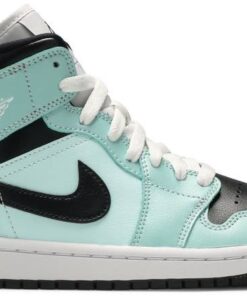 Wmns Air Jordan 1 Mid 'Aqua Black' BQ6472-300