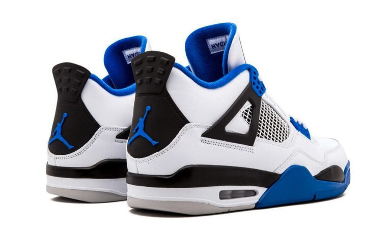 Nike Air Jordan 4 White Blue Motorsports - Image 3