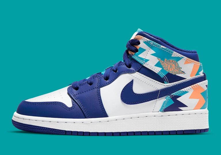 Air Jordan 1 Mid GS 'Geometric Pint' 555112-105 - Image 3