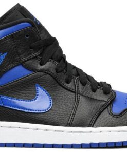 Air Jordan 1 Mid 'Black Hyper Royal' 554724-068