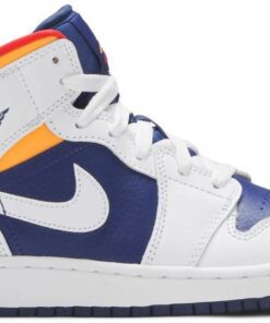 Air Jordan 1 Mid GS 'White Deep Royal Blue' 554725-131