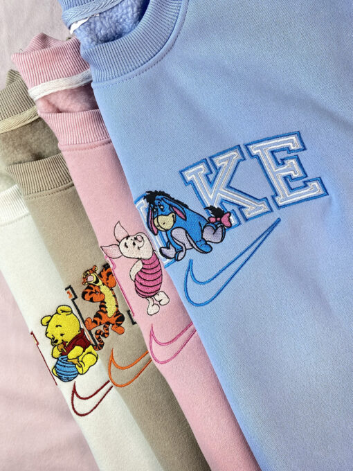 Winnie The Pooh Disney Nike Embroidered Sweatshirt, Nike Embroidery Matching Couple - Image 2