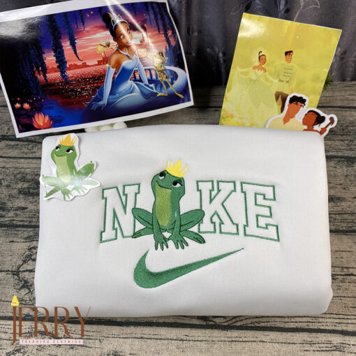 The Frog And The Princess Disney Nike Embroidered Sweatshirt - Image 2