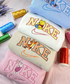 Winnie The Pooh Disney Nike Embroidered Sweatshirt, Nike Embroidery Matching Couple