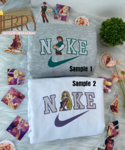 Tangled And Rapunzel Disney Couple Nike Embroidered Sweatshirts
