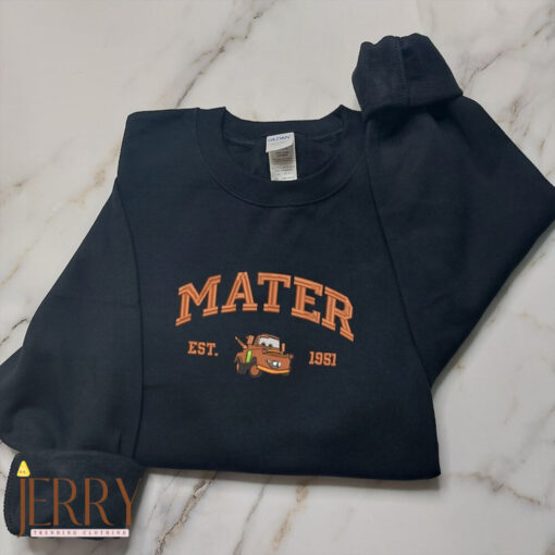 Mcqueen Sally Mater Embroidered Sweater, Couple Embroidered Sweatshirts, Cartoon Crewneck, Vintage shirt ECT0030405 - Image 5