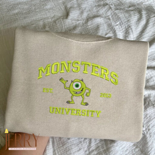 Monster?s University Crewneck Embroidered Sweatshirts, Mike Monster Crewneck, Disney Shirt, Movie Shirts, Monste University Hoodie EH264 - Image 3