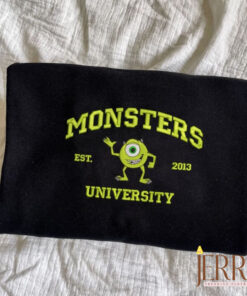Monster?s University Crewneck Embroidered Sweatshirts, Mike Monster Crewneck, Disney Shirt, Movie Shirts, Monste University Hoodie EH264