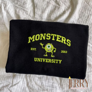 Monster?s University Crewneck Embroidered Sweatshirts, Mike Monster Crewneck, Disney Shirt, Movie Shirts, Monste University Hoodie EH264