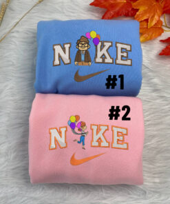 Carl And Ellie Up Disney Nike Embroidered Sweatshirts