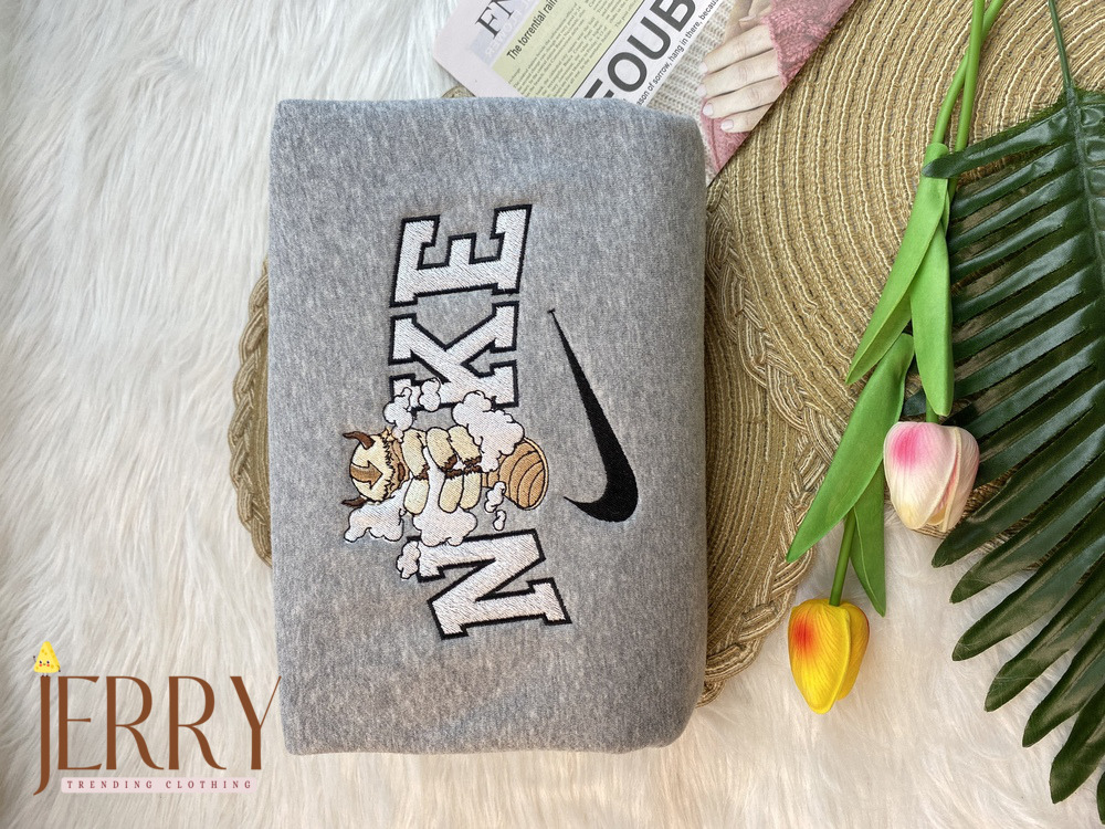 Aang And Appa Avatar Nike Embroidered Sweatshirt, Couple Embroidered Sweatshirt - Image 3