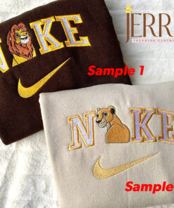Adult Lion Couple Nike Embroidered Sweatshirt