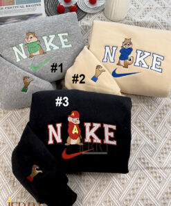 Alvin And The Chipmunks Nike Embroidered Sweatshirt, Nike Crewneck Embroidered