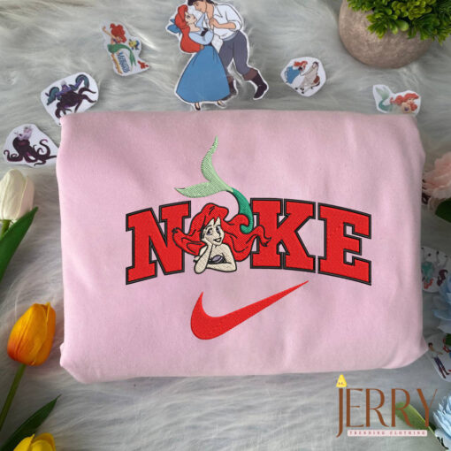Ariel And Prince Eric The Little Mermaid Disney Nike Embroidered Sweatshirts - Image 2