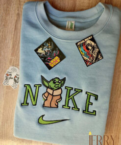 Baby Yoda Nike Embroidered Sweatshirt, Nike Crewneck Embroidered