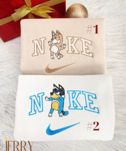 Bluey Bandit And Bingo Nike Embroidered Sweatshirt
