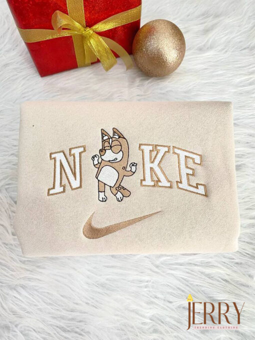Bluey Bandit And Bingo Nike Embroidered Sweatshirt - Image 2