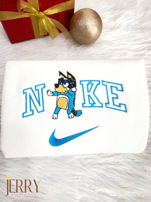 Bluey Bandit And Bingo Nike Embroidered Sweatshirt - Image 3