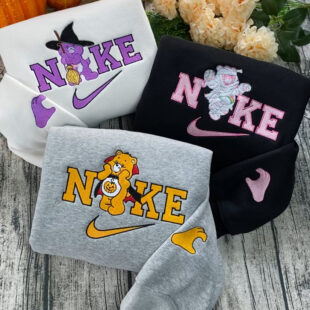 Care Bears Nike Embroidered Sweatshirt, Nike Embroidery, Halloween Embroidered Sweatshirt