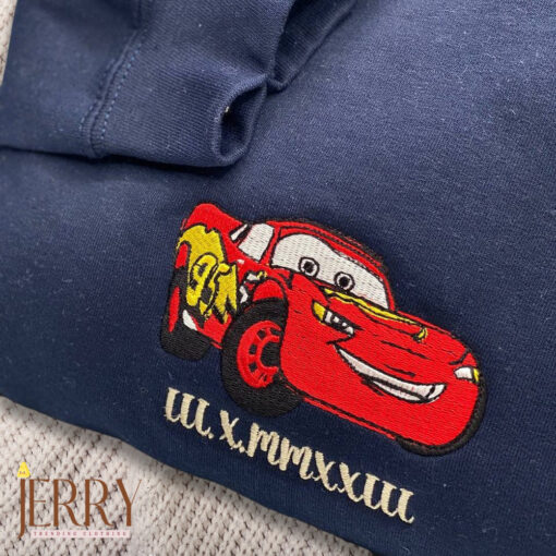 Cars Mcqueen Sally Couple Disney Embroidered Sweatshirt Anniversary Couple Matching Tee - Image 3