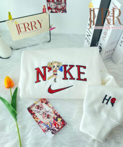 Personalized Harley Quinn Nike Embroidered Sweatshirt, Perfect Couple Gift For Halloween