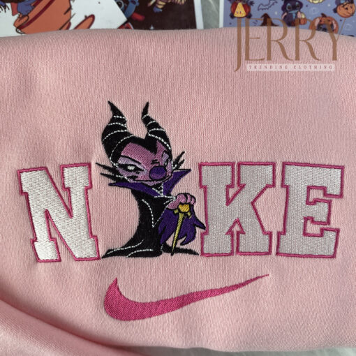 Personalized Maleficent Angel Nike Embroidered Sweatshirt, Perfect Couple Gift For Halloween - Image 3