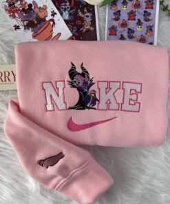 Personalized Maleficent Angel Nike Embroidered Sweatshirt, Perfect Couple Gift For Halloween