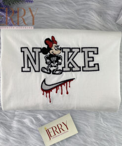 Cheap Minnie Mouse Disney Nike Embroidered Sweatshirt, Personalized Halloween Gift For Couple