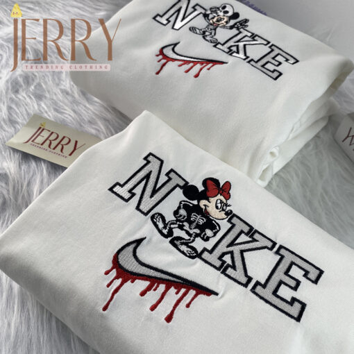 Cheap Minnie Mouse Disney Nike Embroidered Sweatshirt, Personalized Halloween Gift For Couple - Image 3