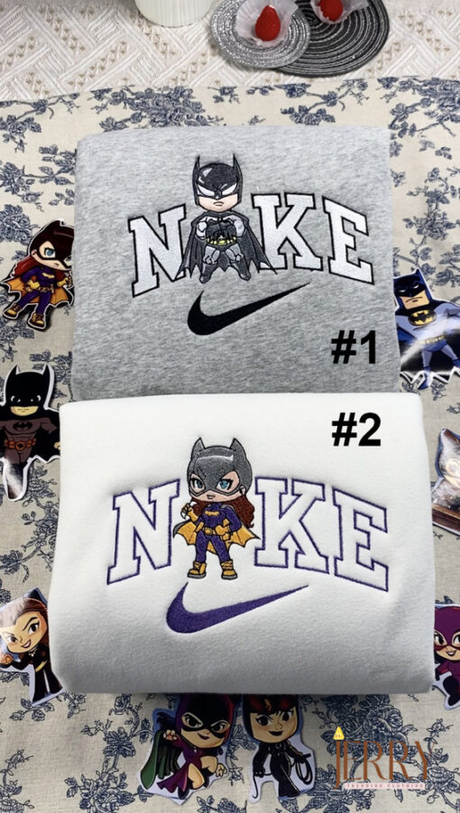 Cheap Catwomen And Batman  Nike Embroidered Sweatshirt, Valentines Day Gift For Couple