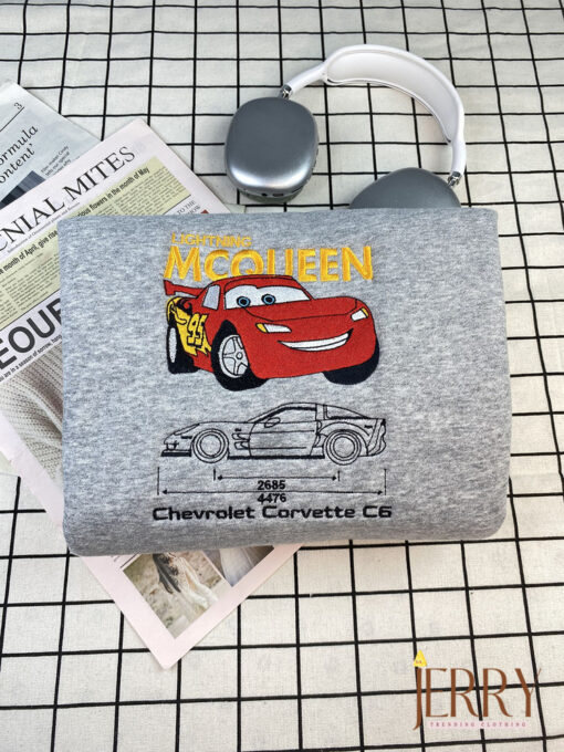 Cheap Lightning Mcqueen And Sally Disney Couple Embroidered Sweatshirt, Matching Embroidered Hoodies - Image 2